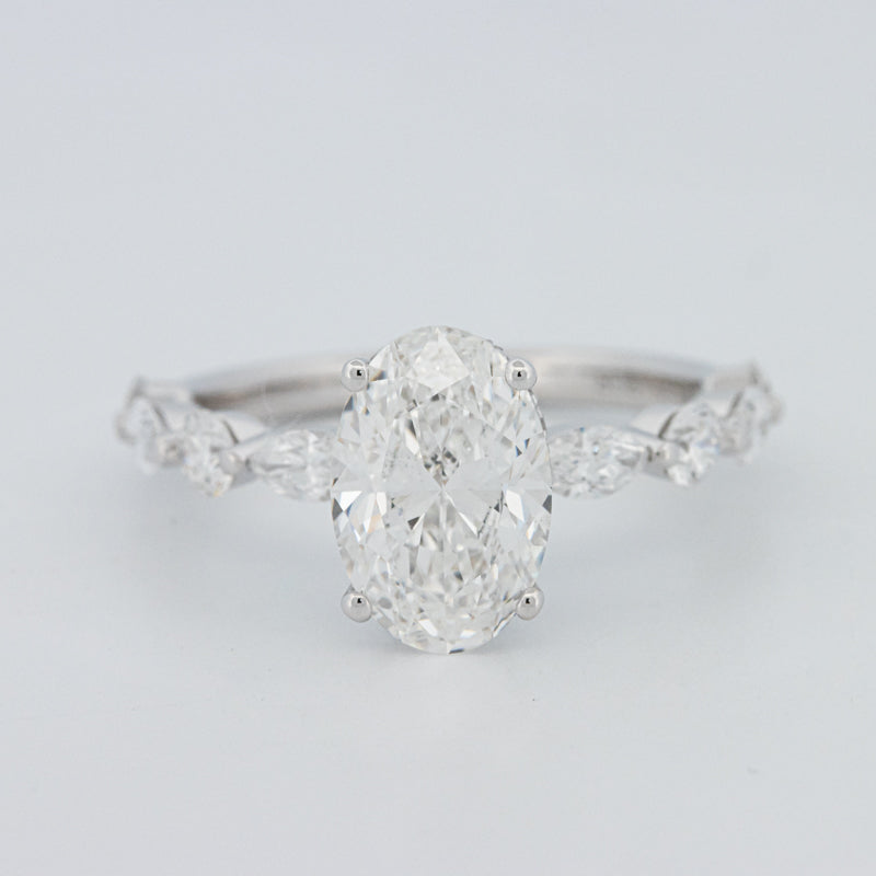 2 CT Ovaal Geslepen Under-Halo Pavé Solitaire (LG)