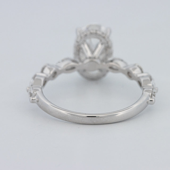 2 CT Ovaal Geslepen Under-Halo Pavé Solitaire (LG)