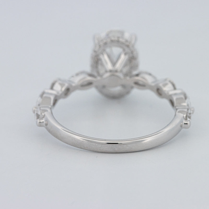 2 CT Ovaal Geslepen Under-Halo Pavé Solitaire (LG)