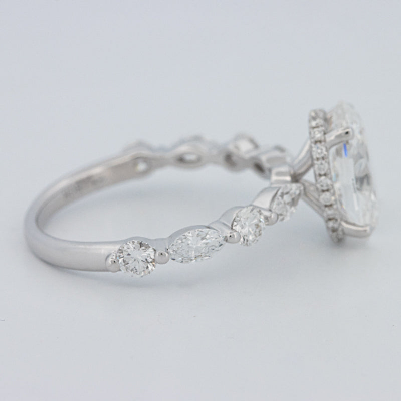 2 CT Ovaal Geslepen Under-Halo Pavé Solitaire (LG)