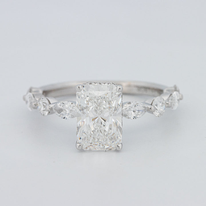 2 CT Radiant Cut Under-Halo pavé Solitaire (LG)