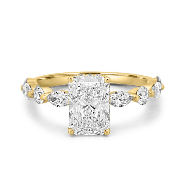 2 CT Radiant Cut Under-Halo pavé Solitaire (LG)