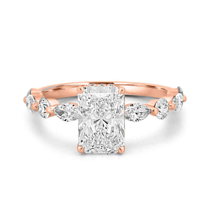2 CT Radiant Cut Under-Halo pavé Solitaire (LG)
