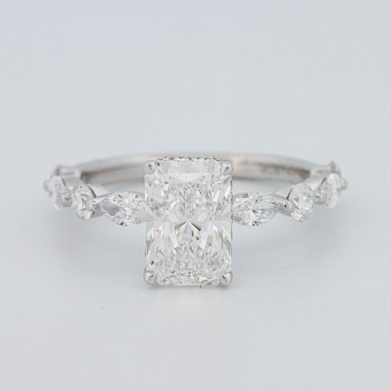 2 CT Radiant Cut Under-Halo pavé Solitaire (LG)