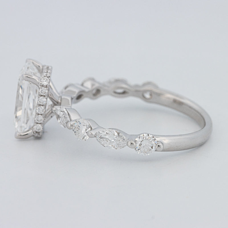 2 CT Radiant Cut Under-Halo pavé Solitaire (LG)