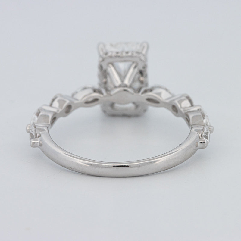 2 CT Radiant Cut Under-Halo pavé Solitaire (LG)