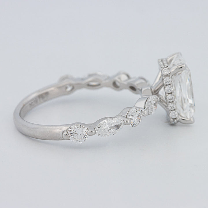 2 CT Radiant Cut Under-Halo pavé Solitaire (LG)