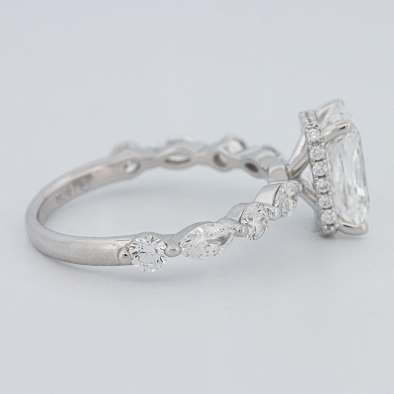 2 CT Radiant Cut Under-Halo pavé Solitaire (LG)