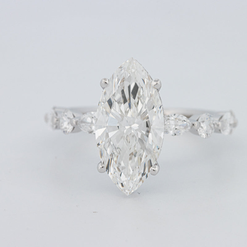 3 CT Marquise Cut Under-Halo Pavé Solitaire (LG)