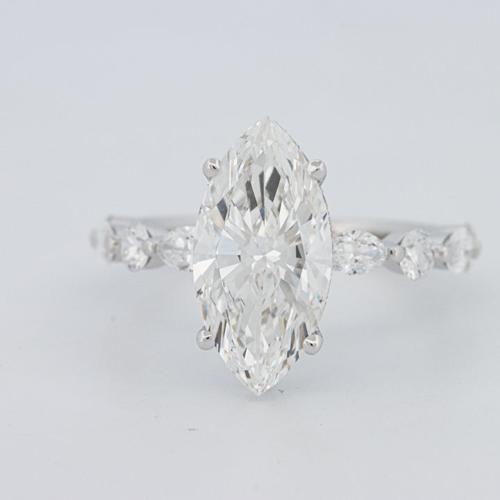 3 CT Marquise Cut Under-Halo Pavé Solitaire (LG)
