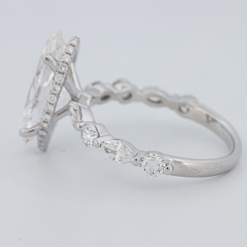 3 CT Marquise Cut Under-Halo Pavé Solitaire (LG)