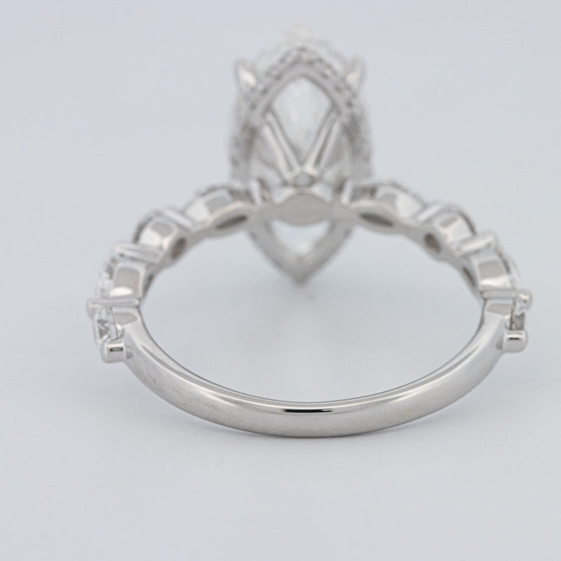3 CT Marquise Cut Under-Halo Pavé Solitaire (LG)