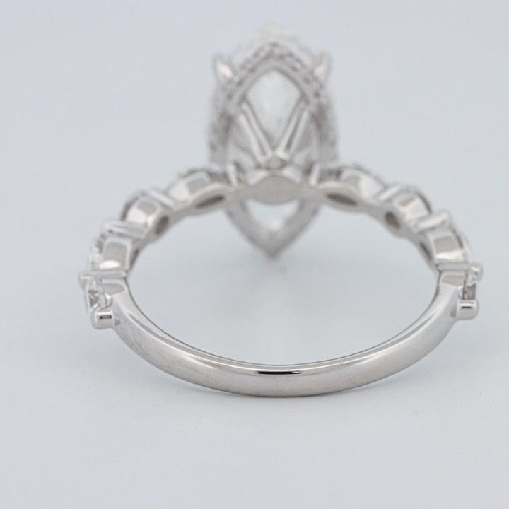 3 CT Marquise Cut Under-Halo Pavé Solitaire (LG)