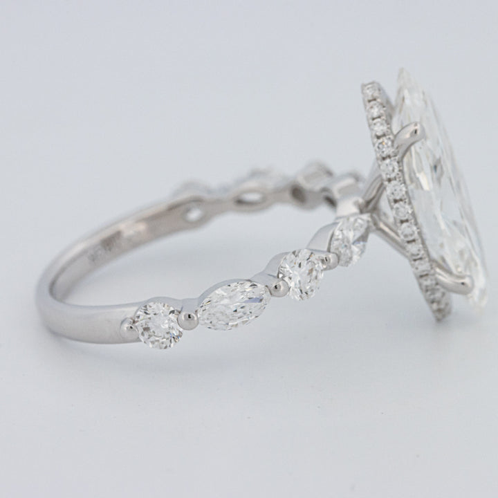 3 CT Marquise Cut Under-Halo Pavé Solitaire (LG)