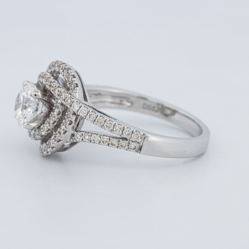 Round Cut Double Halo Pavé Solitaire (LG)