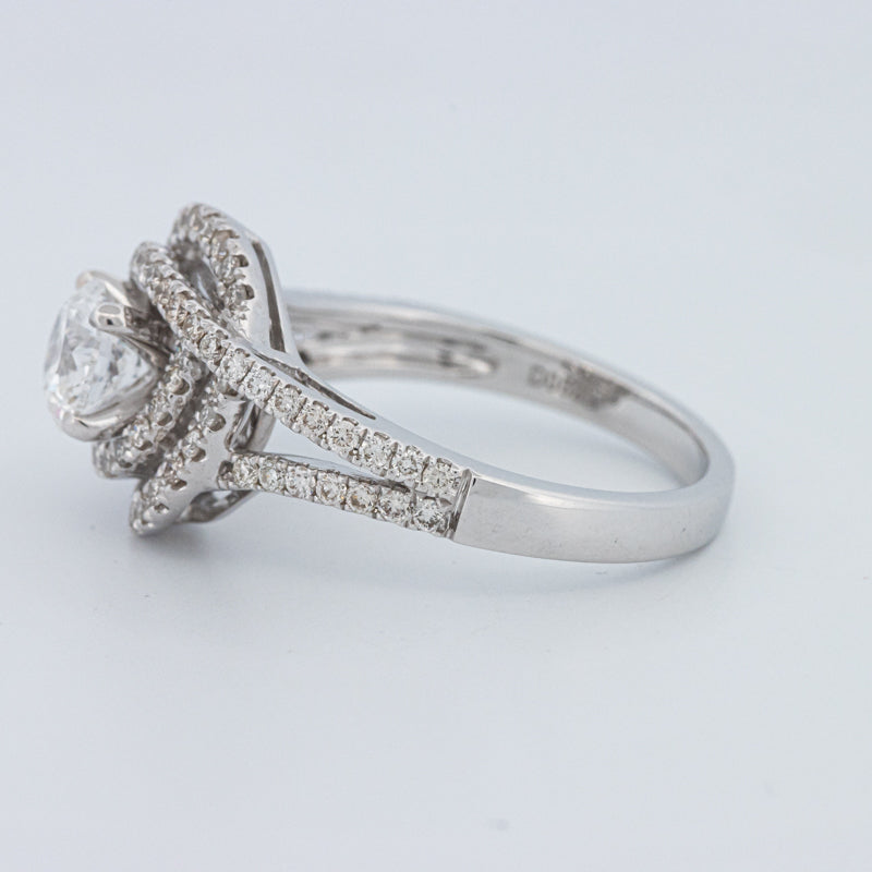 Round Cut Double Halo Pavé Solitaire (LG)