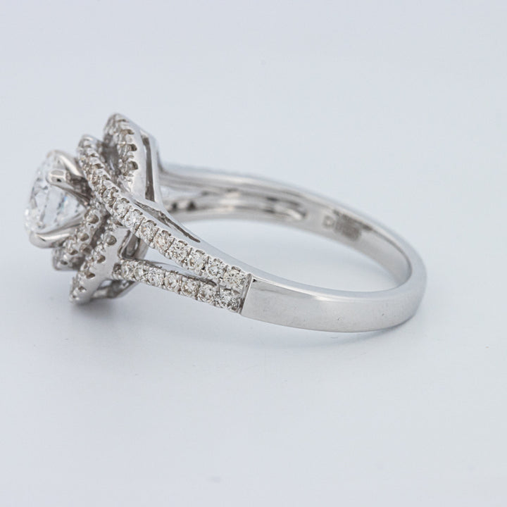 Round Cut Double Halo Pavé Solitaire (LG)