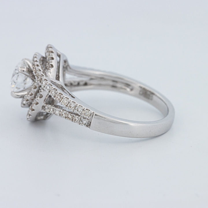 Round Cut Double Halo Pavé Solitaire (LG)