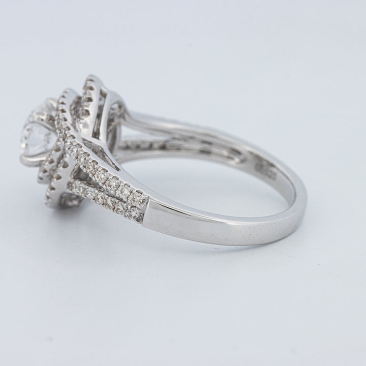 Round Cut Double Halo Pavé Solitaire (LG)