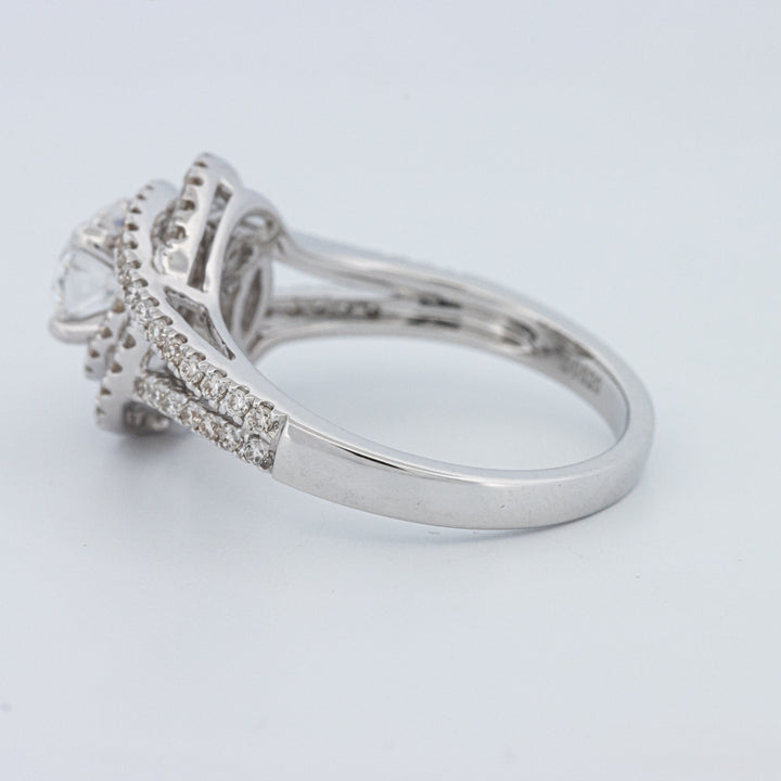 Round Cut Double Halo Pavé Solitaire (LG)