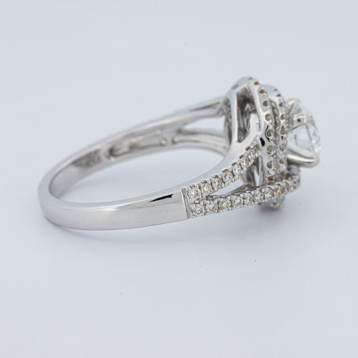 Round Cut Double Halo Pavé Solitaire (LG)