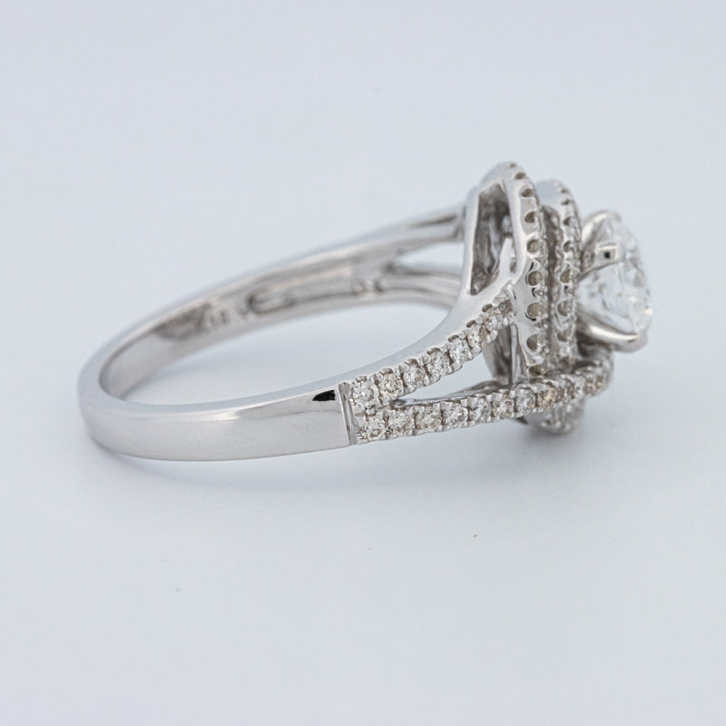 Round Cut Double Halo Pavé Solitaire (LG)