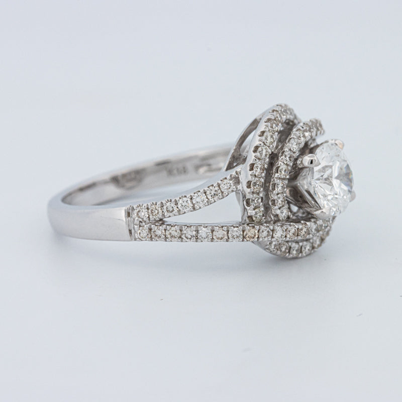 Round Cut Double Halo Pavé Solitaire (LG)