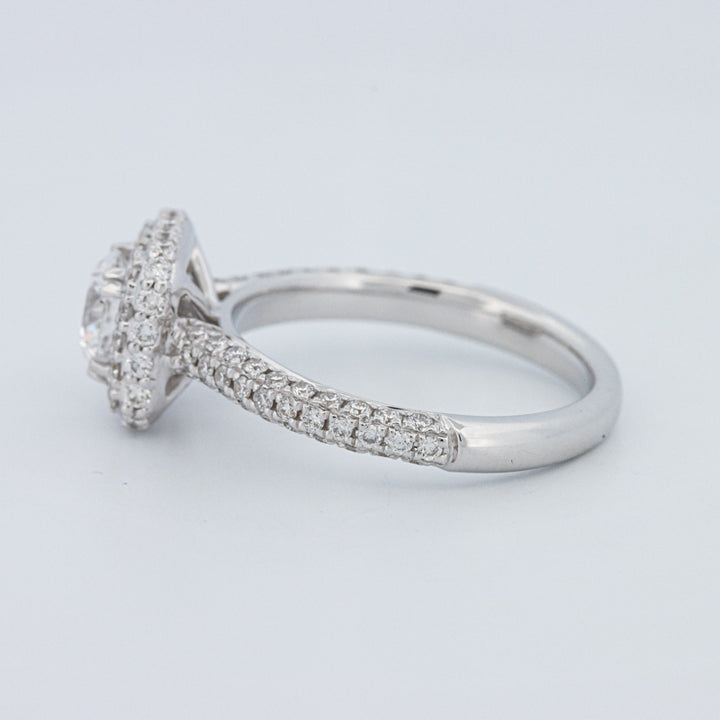 Round Cut Square Halo Pavé Solitaire (LG)