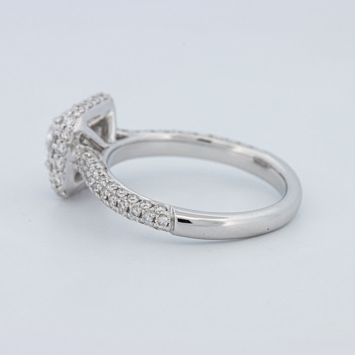 Round Cut Square Halo Pavé Solitaire (LG)