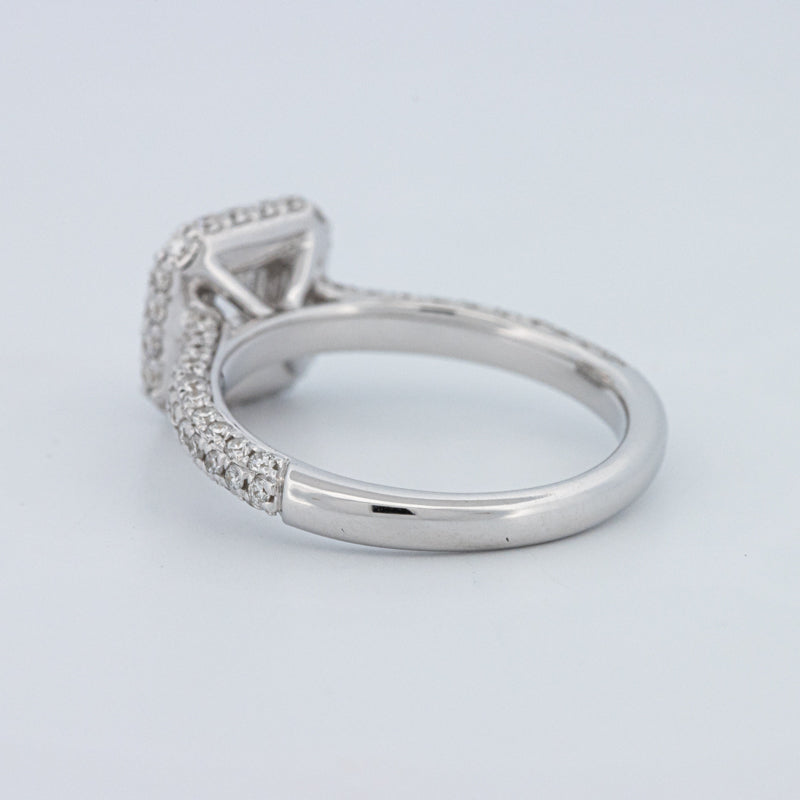 Round Cut Square Halo Pavé Solitaire (LG)