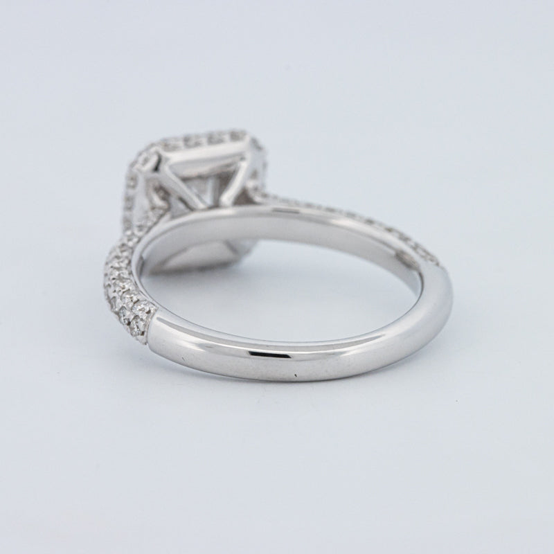 Round Cut Square Halo Pavé Solitaire (LG)