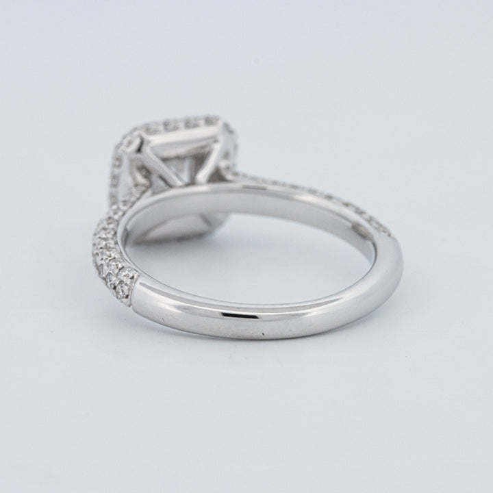 Round Cut Square Halo Pavé Solitaire (LG)