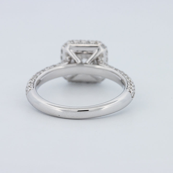 Round Cut Square Halo Pavé Solitaire (LG)