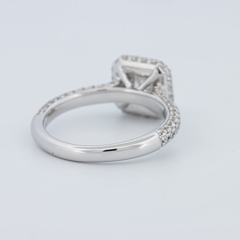 Round Cut Square Halo Pavé Solitaire (LG)