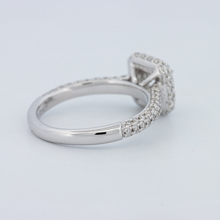 Round Cut Square Halo Pavé Solitaire (LG)