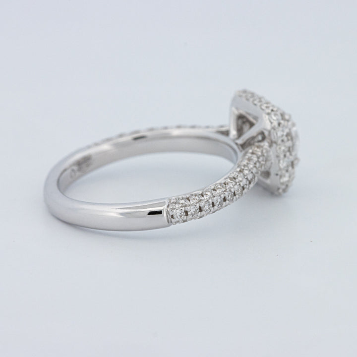 Round Cut Square Halo Pavé Solitaire (LG)