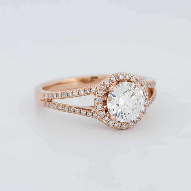 Round Cut Split Band Halo Solitaire (LG)