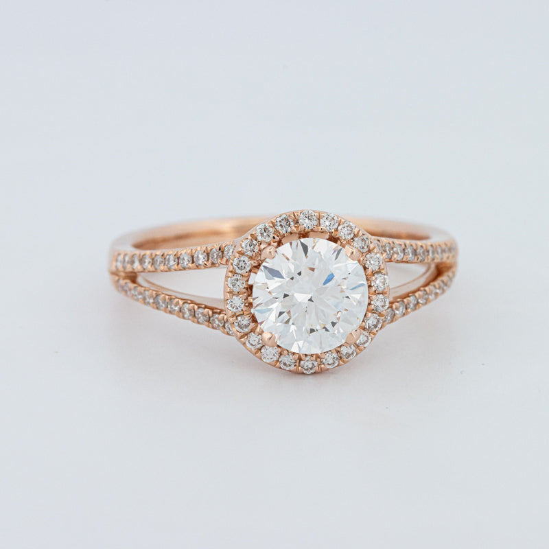 Round Cut Split Band Halo Solitaire (LG)