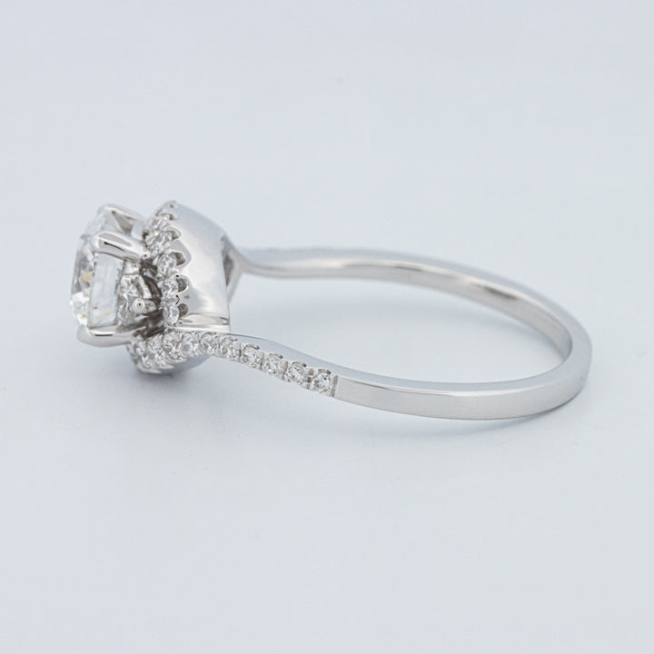 Round Cut Twist Band Pavé Solitaire (LG)