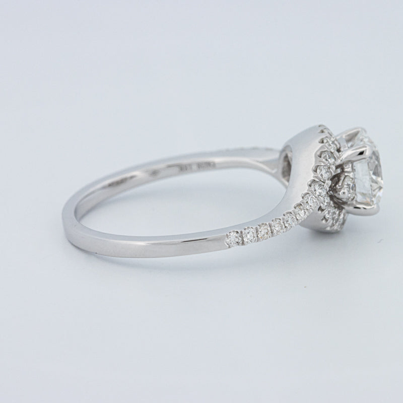 Round Cut Twist Band Pavé Solitaire (LG)