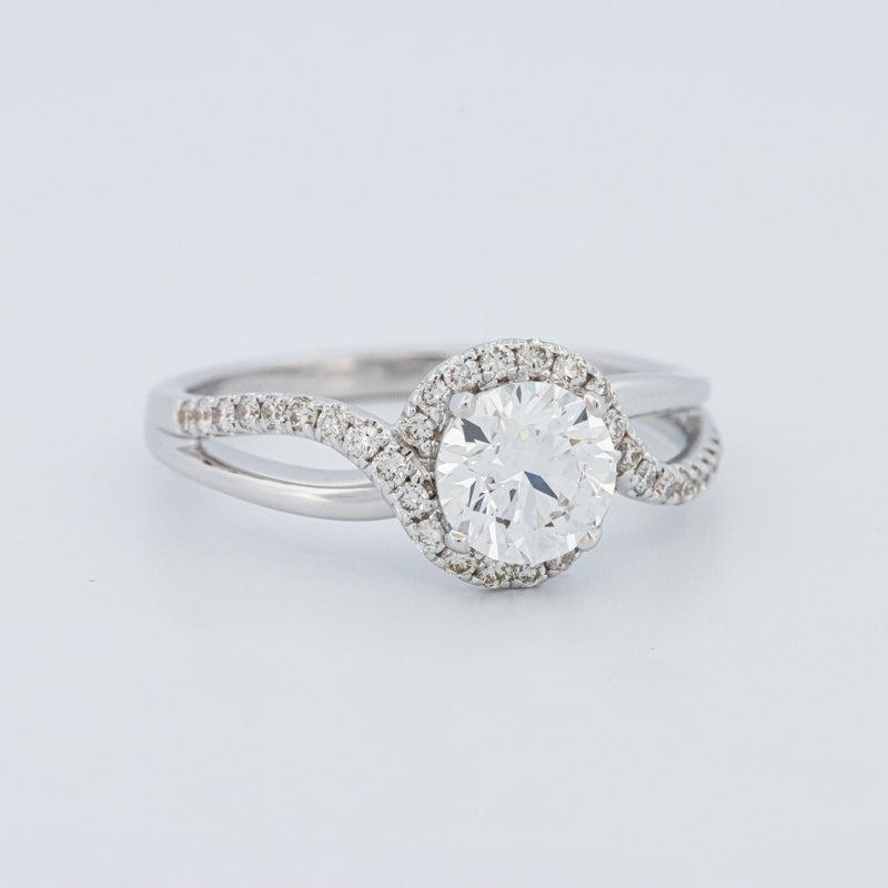 Round Cut Twist Band Pavé Solitaire (LG)