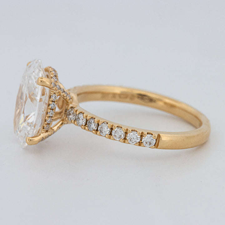 3 CT "Basket" Ovaal Geslepen Under-Halo Pavé Ring (LG)
