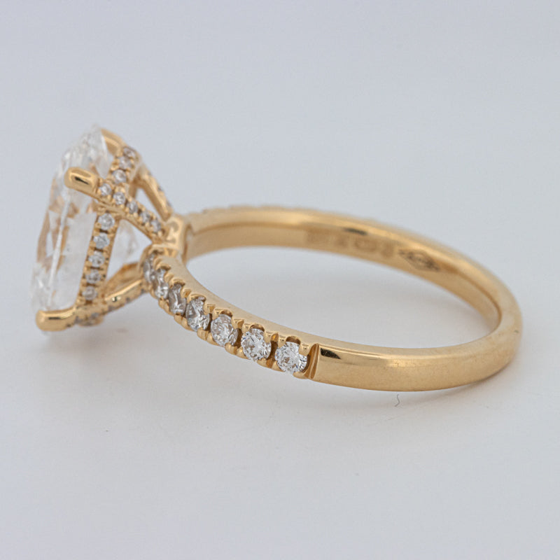 3 CT "Basket" Ovaal Geslepen Under-Halo Pavé Ring (LG)