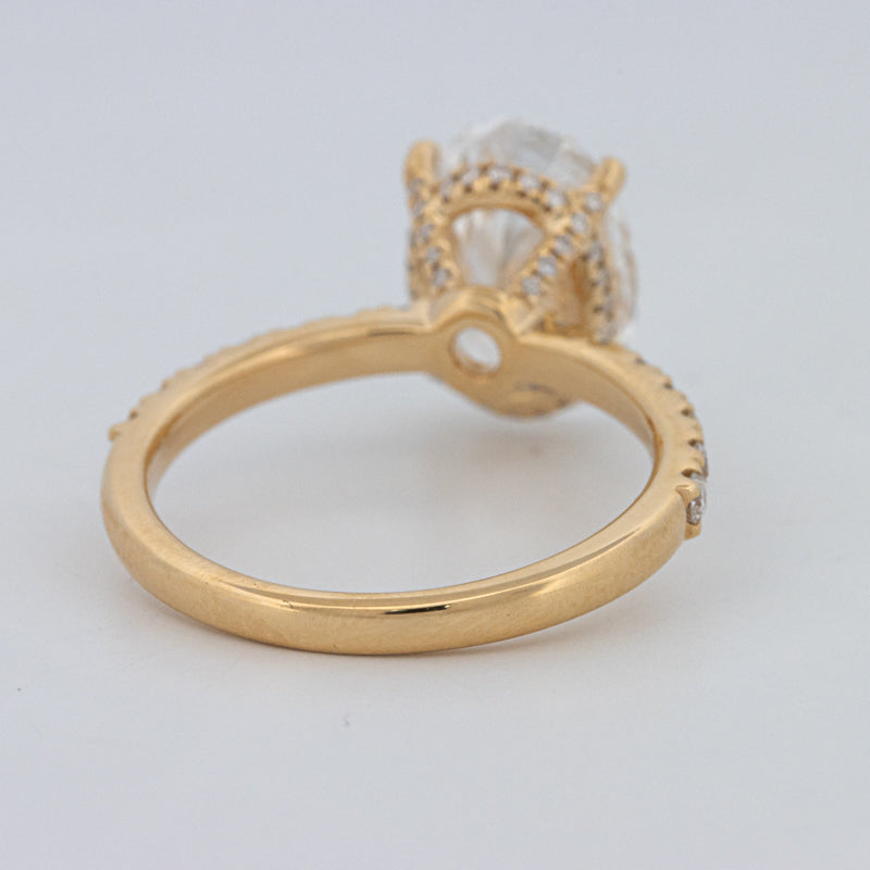 3 CT "Basket" Ovaal Geslepen Under-Halo Pavé Ring (LG)