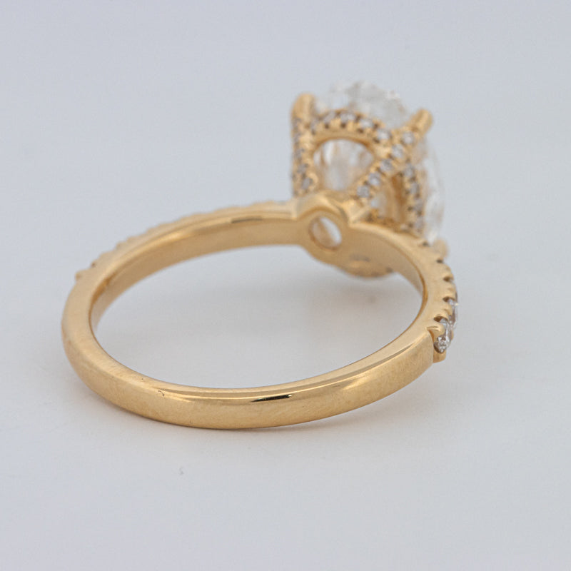 3 CT "Basket" Ovaal Geslepen Under-Halo Pavé Ring (LG)