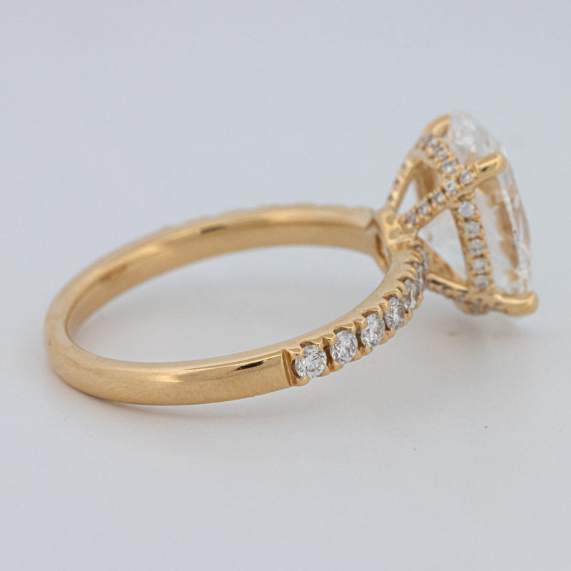 3 CT "Basket" Ovaal Geslepen Under-Halo Pavé Ring (LG)