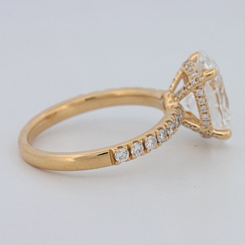 3 CT "Basket" Ovaal Geslepen Under-Halo Pavé Ring (LG)