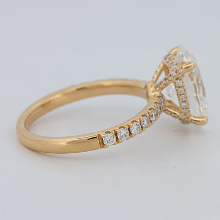 3 CT "Basket" Ovaal Geslepen Under-Halo Pavé Ring (LG)