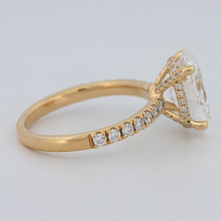 3 CT "Basket" Ovaal Geslepen Under-Halo Pavé Ring (LG)
