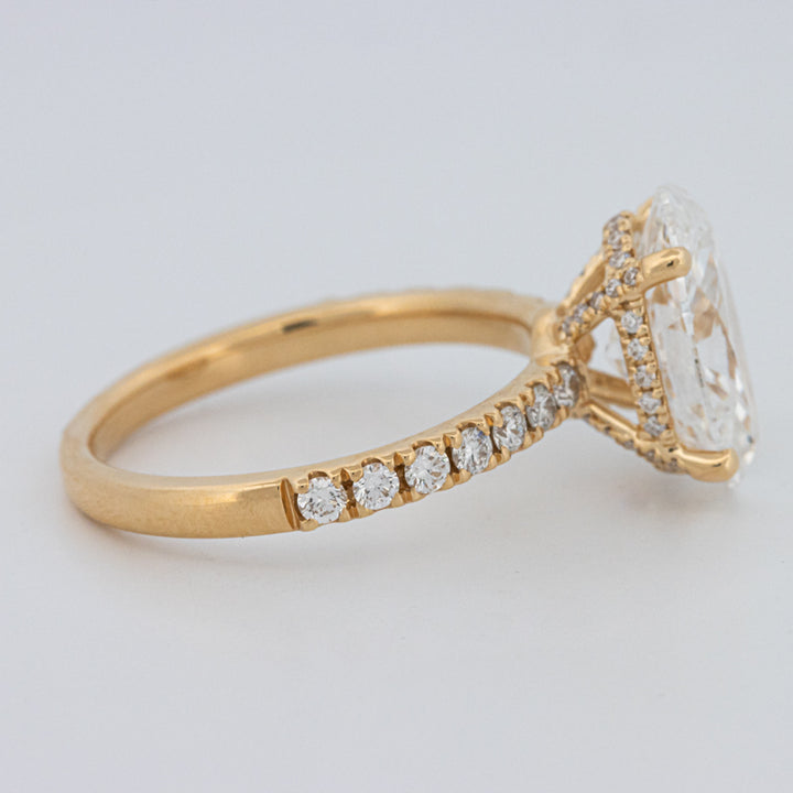 3 CT "Basket" Ovaal Geslepen Under-Halo Pavé Ring (LG)